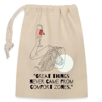 Inspiring Woman - Closable cotton gift bag (14x20cm) - nature - Front