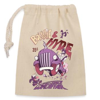Bonny and Hyde Violett - Verschließbarer Geschenkbeutel aus Baumwolle (14x20cm) - Natur - Vorne