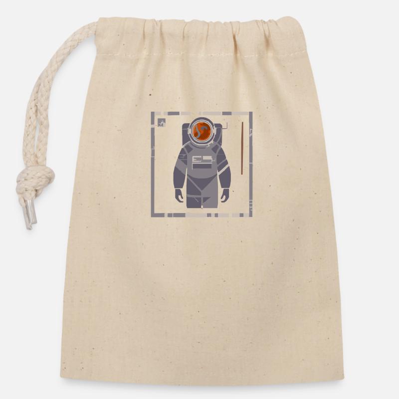 astronaute abstrait avec tête de Mars - Sac cadeau en coton avec cordon (14 x 20 cm) - nature
