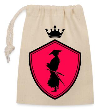Armoi-froid guerrier samouraï - Sac cadeau en coton avec cordon (14 x 20 cm) - nature - Devant