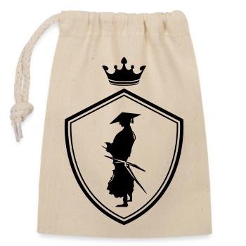 Armoi-froid guerrier samouraï - Sac cadeau en coton avec cordon (14 x 20 cm) - nature - Devant