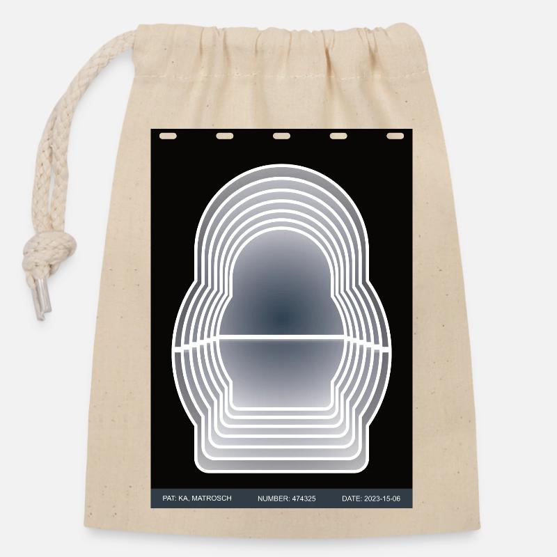 Matryoshka X-Ray - Closable cotton gift bag (14x20cm) - nature