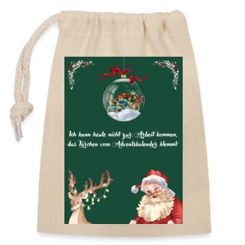 Gute Ausrede - Verschließbarer Geschenkbeutel aus Baumwolle (14x20cm) - Natur - Vorne