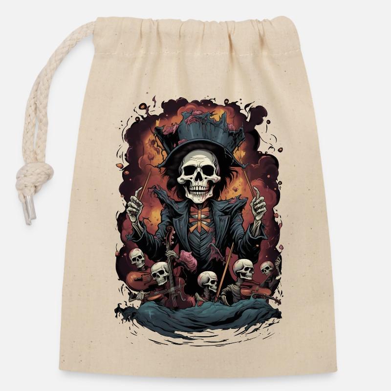Chef d'orchestre - Sac cadeau en coton avec cordon (14 x 20 cm) - nature