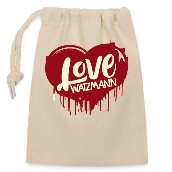 Watzmann Coeur, Amour, Harmonie, Sentiment d’appartenance - Sac cadeau en coton avec cordon (14 x 20 cm) - nature - Devant