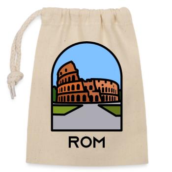 Rom - Kolosseum - Verschließbarer Geschenkbeutel aus Baumwolle (14x20cm) - Natur - Vorne