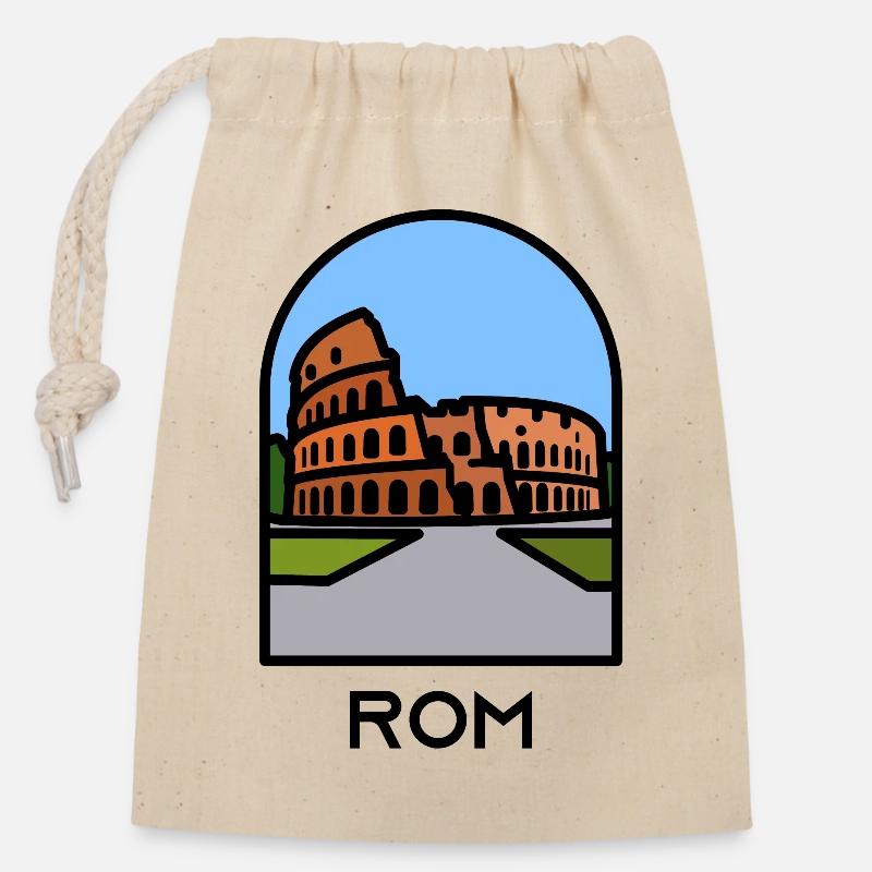 Rome - Colosseum - Closable cotton gift bag (14x20cm) - nature