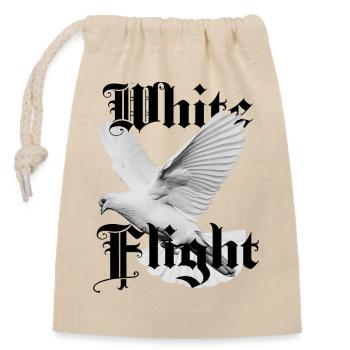 Vol blanc - Sac cadeau en coton avec cordon (14 x 20 cm) - nature - Devant