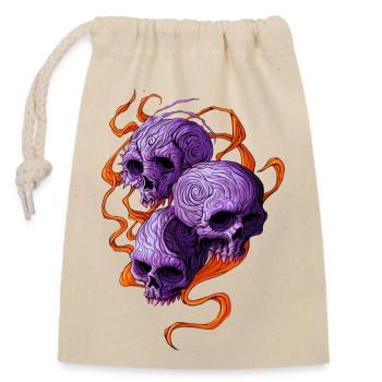 Indigo Skulls - Sac cadeau en coton avec cordon (14 x 20 cm) - nature - Devant