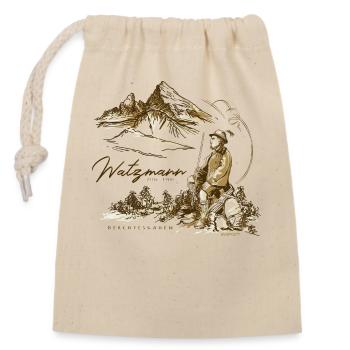Watzmann Mountaineers Hiking Bavaria Alps - Closable cotton gift bag (14x20cm) - nature - Front