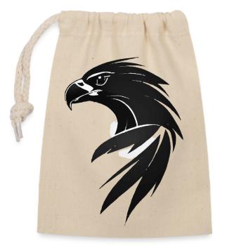 Aigle Oiseau de proie tête - Sac cadeau en coton avec cordon (14 x 20 cm) - nature - Devant