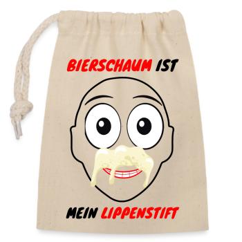 Malle Beer Foam Is My Lipstick - Closable cotton gift bag (14x20cm) - nature - Front