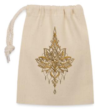 Noble Golden Lotus Flower - Closable cotton gift bag (14x20cm) - nature - Front