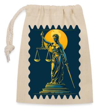 Justice in the name - Closable cotton gift bag (14x20cm) - nature - Front