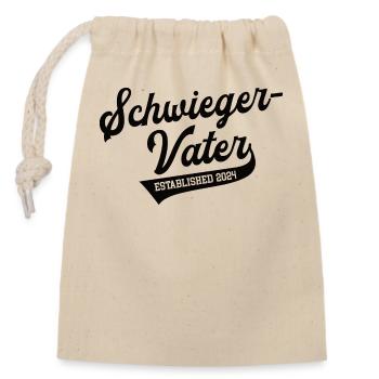Schwiegervater 2024 Brautvater Schwiegerpapa in 24 - Verschließbarer Geschenkbeutel aus Baumwolle (14x20cm) - Natur - Vorne