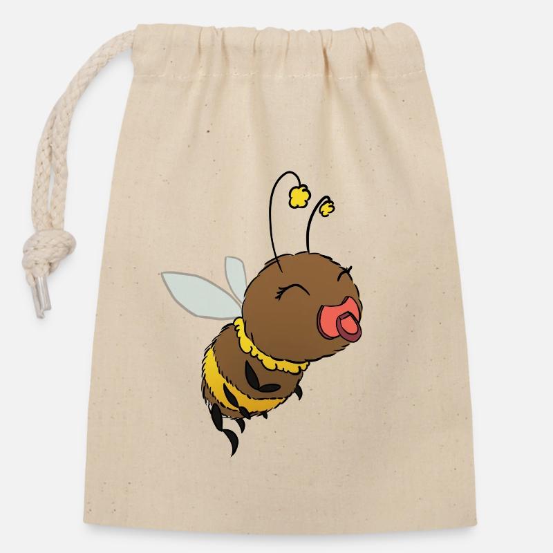Cute Bumblebee Pacifier - Closable cotton gift bag (14x20cm) - nature