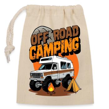 Camping tout-terrain - Sac cadeau en coton avec cordon (14 x 20 cm) - nature - Devant