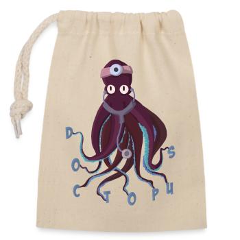 DOCTOPUS - Sac cadeau en coton avec cordon (14 x 20 cm) - nature - Devant