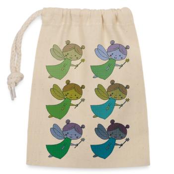 Fee 6fold multicoloured - Closable cotton gift bag (14x20cm) - nature - Front