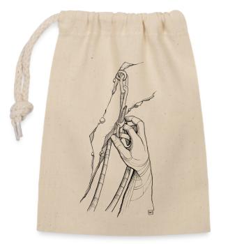 Sûr - Sac cadeau en coton avec cordon (14 x 20 cm) - nature - Devant