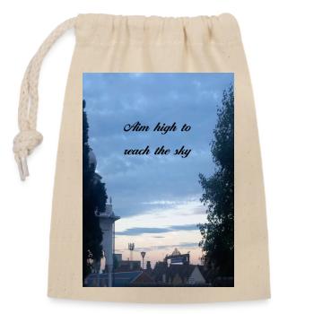 Aim high to reach the sky - Closable cotton gift bag (14x20cm) - nature - Front