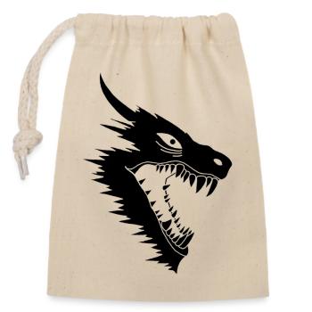 Attaque du dragon noir - Sac cadeau en coton avec cordon (14 x 20 cm) - nature - Devant