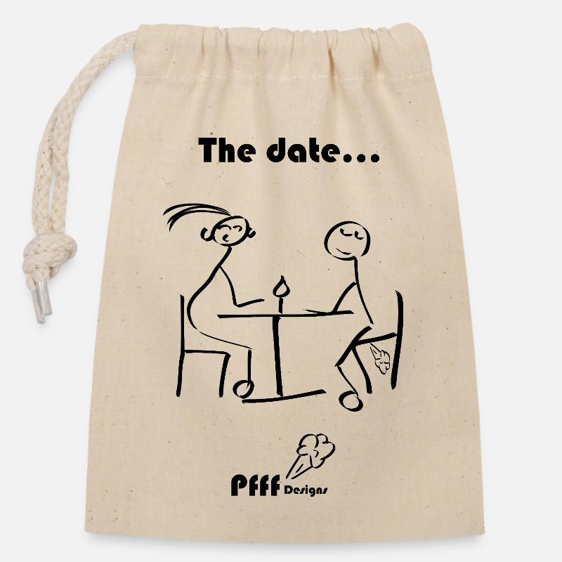 datte Pfff - Sac cadeau en coton avec cordon (14 x 20 cm) - nature