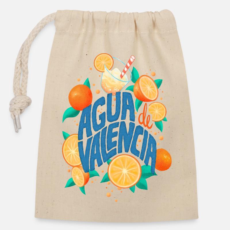 Agua de Valencia - Verschließbarer Geschenkbeutel aus Baumwolle (14x20cm) - Natur