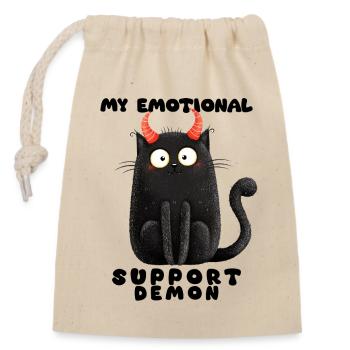 Emotionaler Support-Dämon – Lustige Katzen Edition - Verschließbarer Geschenkbeutel aus Baumwolle (14x20cm) - Natur - Vorne