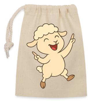 Dancing Lamb - Closable cotton gift bag (14x20cm) - nature - Front
