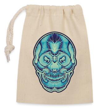 Blue skull by Owan - Sac cadeau en coton avec cordon (14 x 20 cm) - nature - Devant