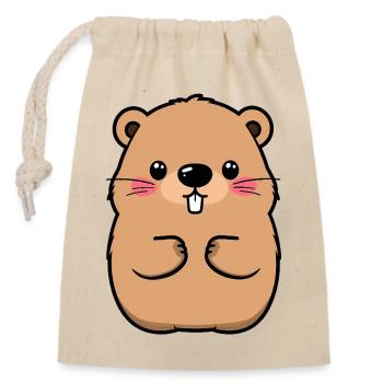 Marmot - Closable cotton gift bag (14x20cm) - nature - Front