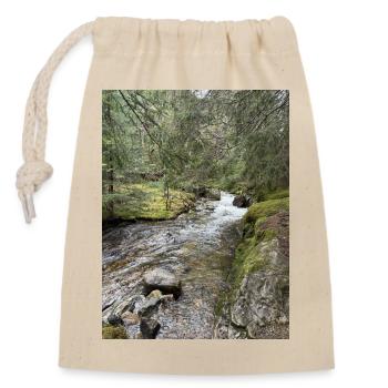 Nature morte dans la forêt avec rivière - Sac cadeau en coton avec cordon (14 x 20 cm) - nature - Devant
