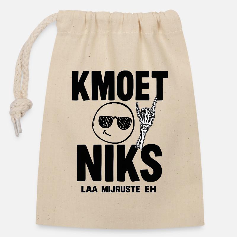 DU MUSST EINFACH NICHTS TUN — LAA MIJRUSTTE EH - Verschließbarer Geschenkbeutel aus Baumwolle (14x20cm) - Natur