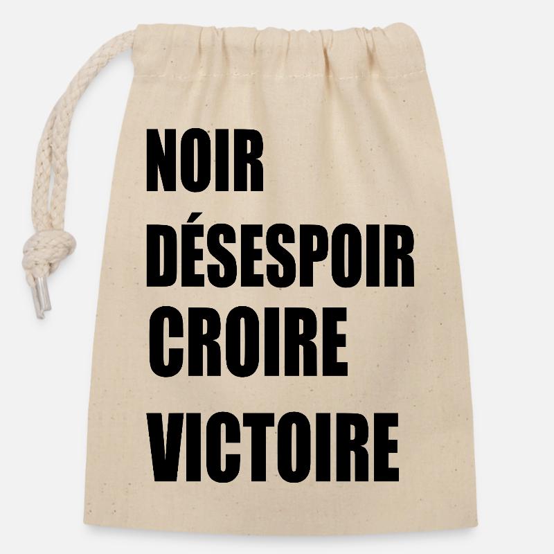 VICTOIRE - Sac cadeau en coton avec cordon (14 x 20 cm) - nature