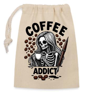 Kaffee bis zum Tod - Verschließbarer Geschenkbeutel aus Baumwolle (14x20cm) - Natur - Vorne