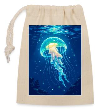 Bioluminescent Jellyfish  A floating light - Verschließbarer Geschenkbeutel aus Baumwolle (14x20cm) - Natur - Vorne