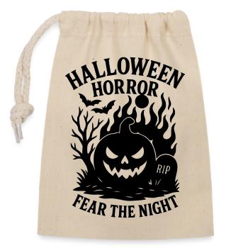 Halloween Fear The Night - Verschließbarer Geschenkbeutel aus Baumwolle (14x20cm) - Natur - Vorne