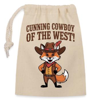 Cunning Cowboy from the West - Closable cotton gift bag (14x20cm) - nature - Front