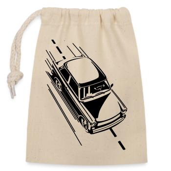 Trabi 601 en tournée (couleur changeante) - Sac cadeau en coton avec cordon (14 x 20 cm) - nature - Devant