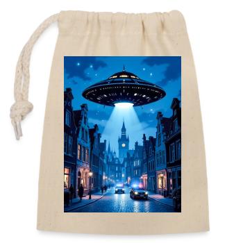 Belgian Wave – UFOs in the sky - Closable cotton gift bag (14x20cm) - nature - Front