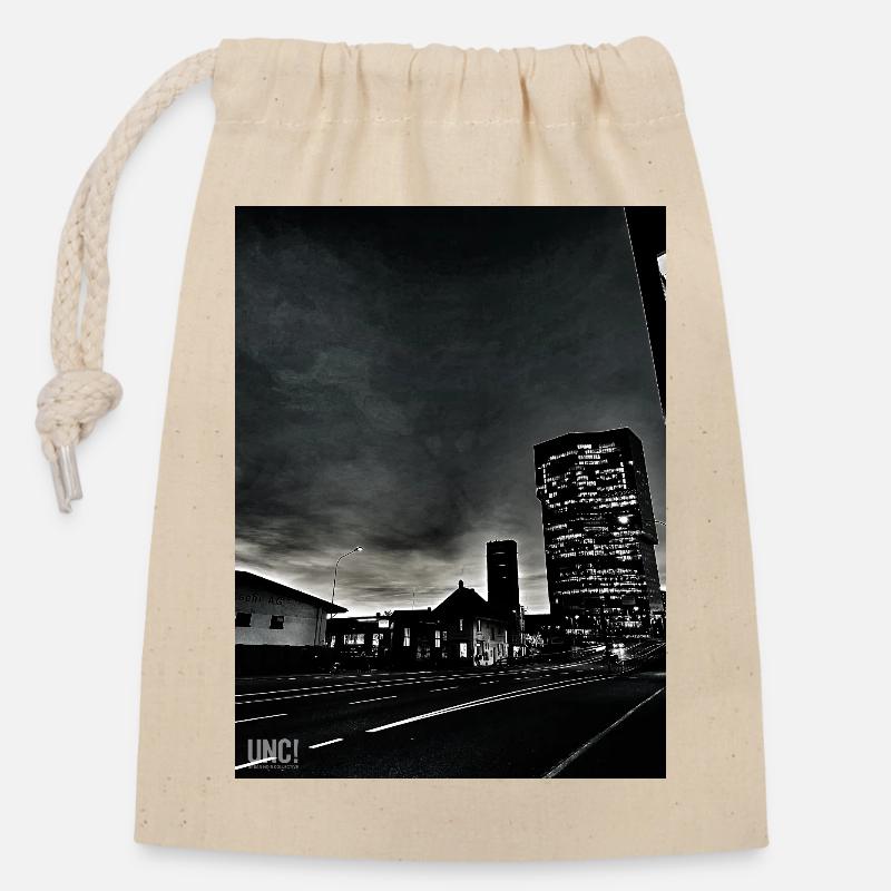 Downtown ZH - Closable cotton gift bag (14x20cm) - nature