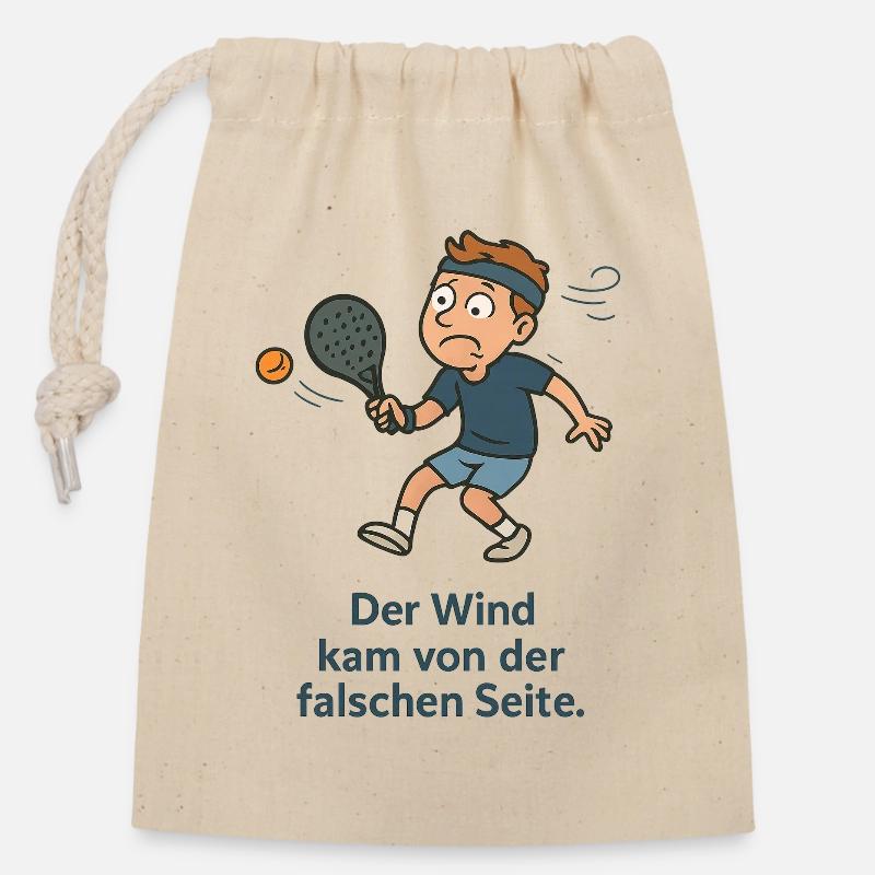 Windversetzter Padelwitz - Verschließbarer Geschenkbeutel aus Baumwolle (14x20cm) - Natur