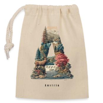 Austria A - Verschließbarer Geschenkbeutel aus Baumwolle (14x20cm) - Natur - Vorne
