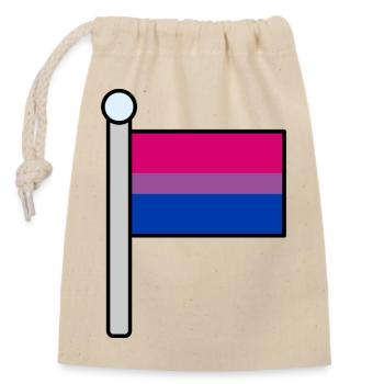 Bisexuelle Pride-Flagge - Verschließbarer Geschenkbeutel aus Baumwolle (14x20cm) - Natur - Vorne