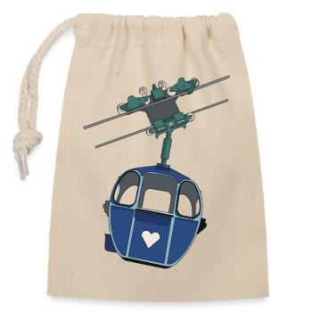 Gondole avec cœur - Sac cadeau en coton avec cordon (14 x 20 cm) - nature - Devant