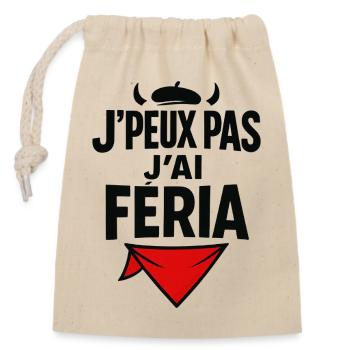 J'peux pas j'ai féria  - Sac cadeau en coton avec cordon (14 x 20 cm) - nature - Devant