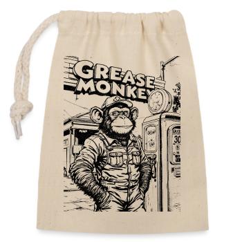 GreaseMonkey Line Art - Closable cotton gift bag (14x20cm) - nature - Front