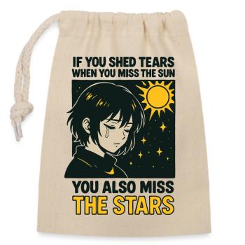 Miss the stars - Closable cotton gift bag (14x20cm) - nature - Front