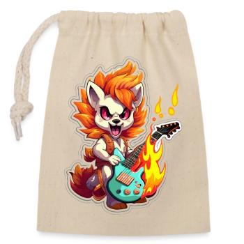 Feuerfuchs Guitarist - Closable cotton gift bag (14x20cm) - nature - Front